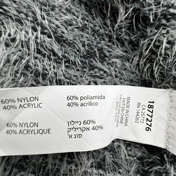 BLACK‎ TAPE Women's 3X Gray Fuzzy Fur Knit Long Cardigan Sweater Open Front Cozy - Picture 5 of 9